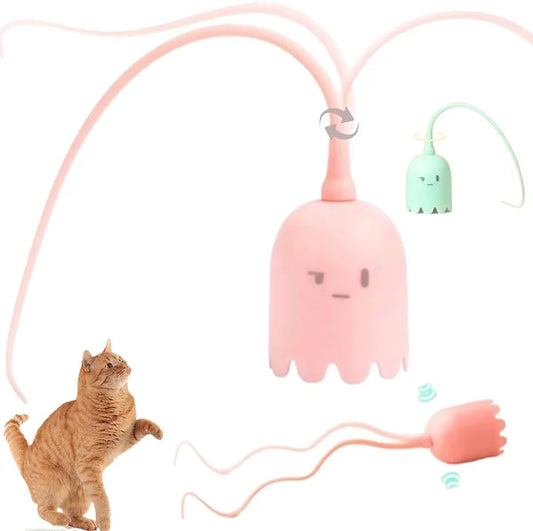 Automatic Cat Toy - Interactive Silicone Tail Teaser 2 in 1 Wand Alternative