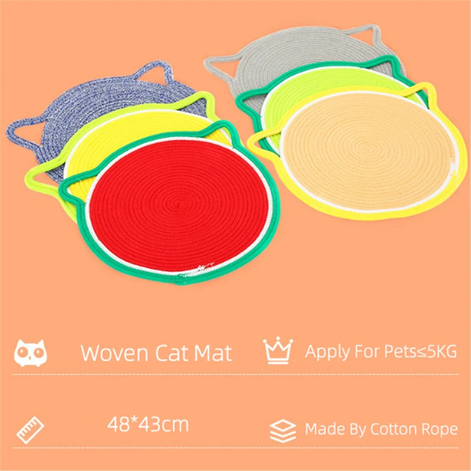 Hemp Rope Cat Scratcher - Handmade Durable Cat Scratching Board for Claw Protection