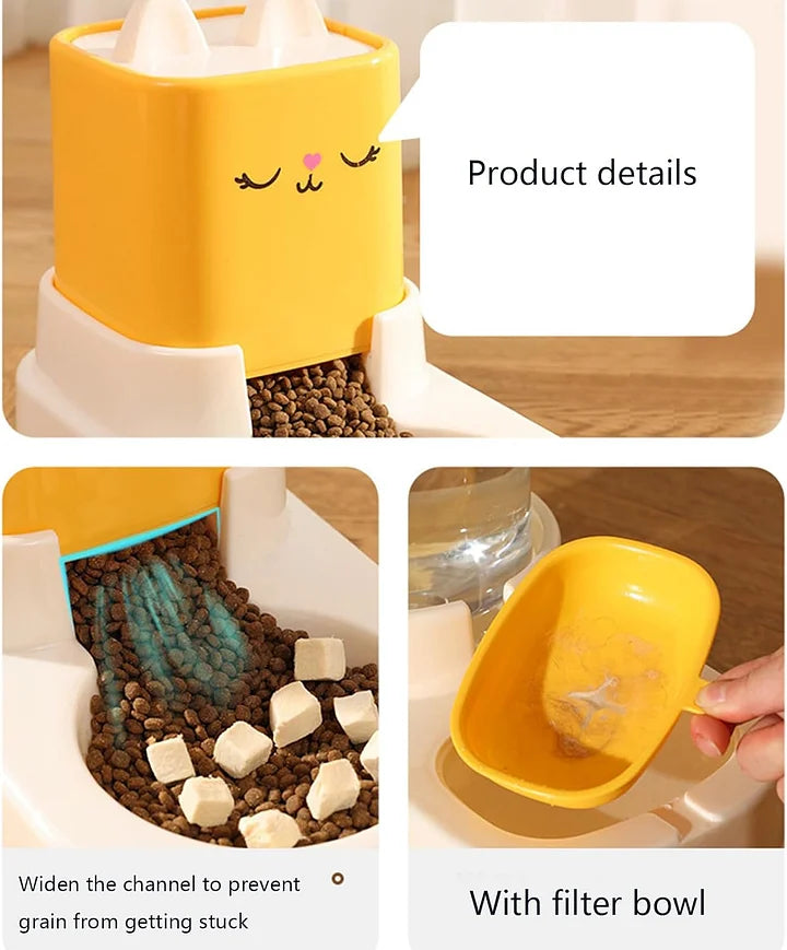 Automatic Pet Feeder - Large Capacity Food And Water Dispenser With Filter Design