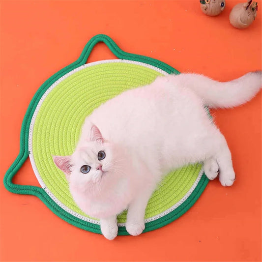 Hemp Rope Cat Scratcher - Handmade Durable Cat Scratching Board for Claw Protection
