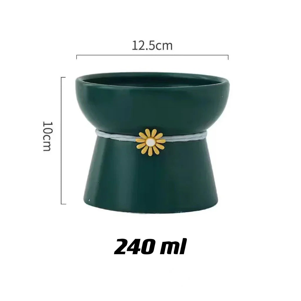Ceramic Cat Bowl – Non Slip Small Feeding Dish | Durable Scratch Resistant Pet Bowl