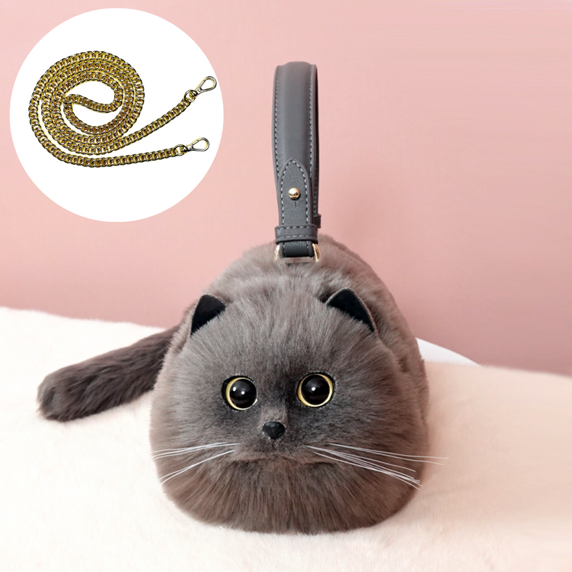 Kitten Handbag – Convertible Crossbody Cat Lover Accessory With Soft Faux Fur