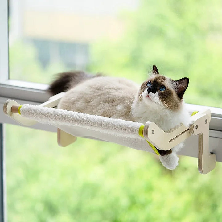 Cat Window Perch - Cozy Side Bed Shelf for Indoor Cats | Easy Install Cat Resting Spot