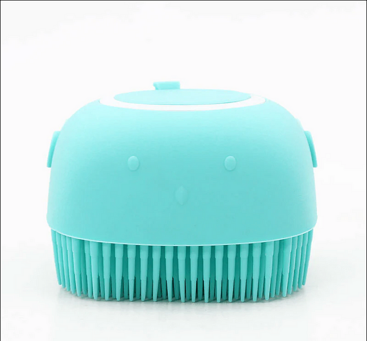 Pet Bath Brush - Silicone Grooming Brush with Soft Bristles & Non-Slip Handle
