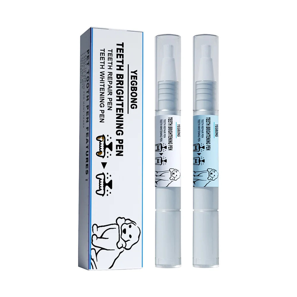 Pet Teeth Cleaning Pen - Dog Teeth Whitening & Tartar Removal Kit With Soft Brush