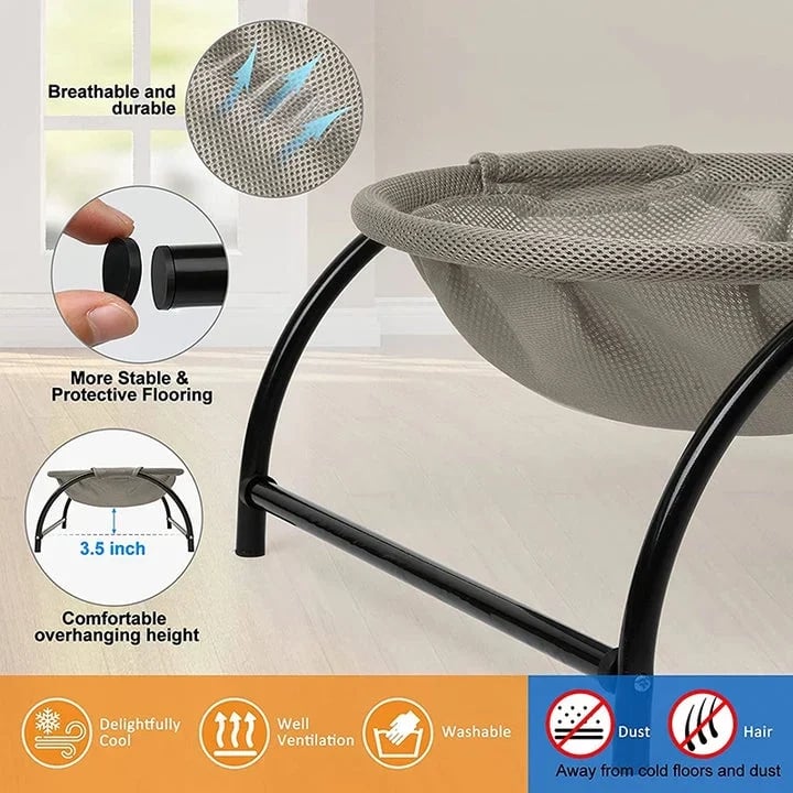 Floor Cat Hammock - Durable Cat Bed With Stand | Comfortable Indoor Pet Lounge