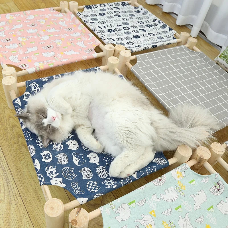 Wooden Dog Bed | Portable Dog Cot Raised Outdoor Camp Bed for Summer Comfort