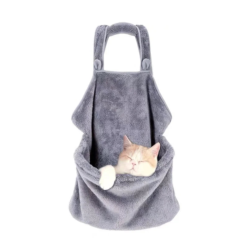 Pet Carrier Bag - Velvet Pet Apron for Small Pets Up to 15kg | Comfortable Portable Sling