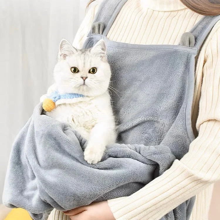 Pet Carrier Bag - Velvet Pet Apron for Small Pets Up to 15kg | Comfortable Portable Sling