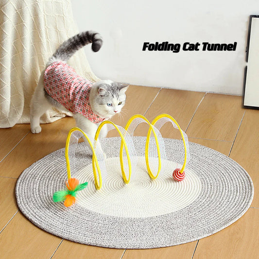 Folding Cat Tunnel – Durable Pet Toy Tunnel For Indoor Cat Playground