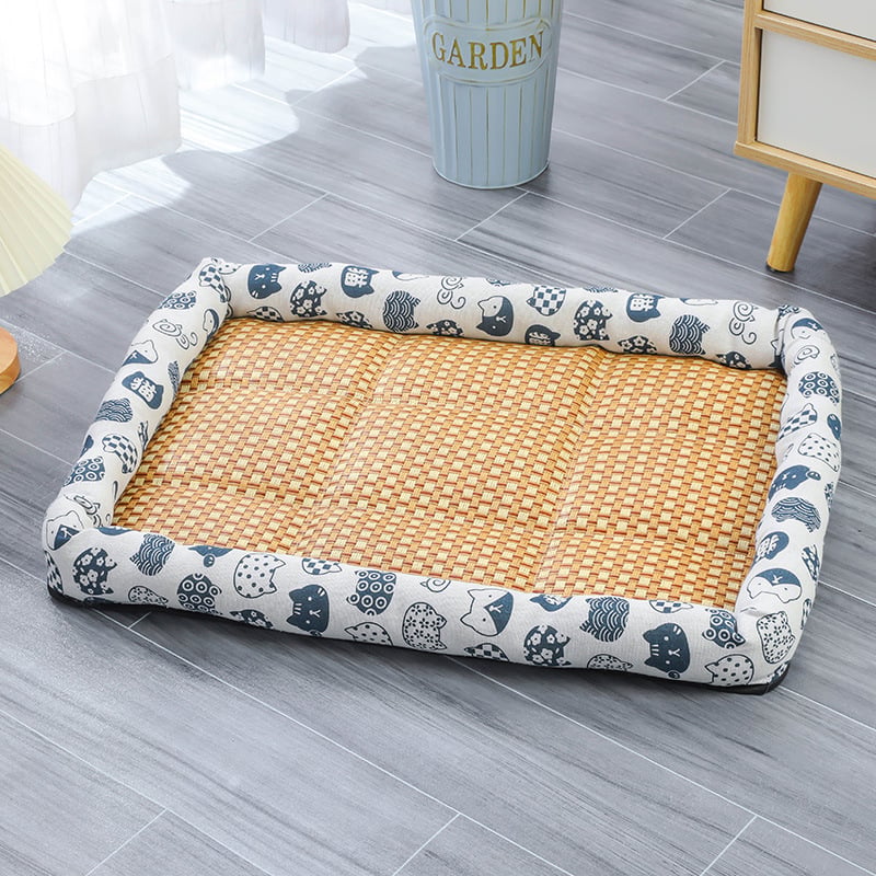 Pet Cooling Bed - Breathable Summer Mat With Soft Pillow & Anti Slip Design