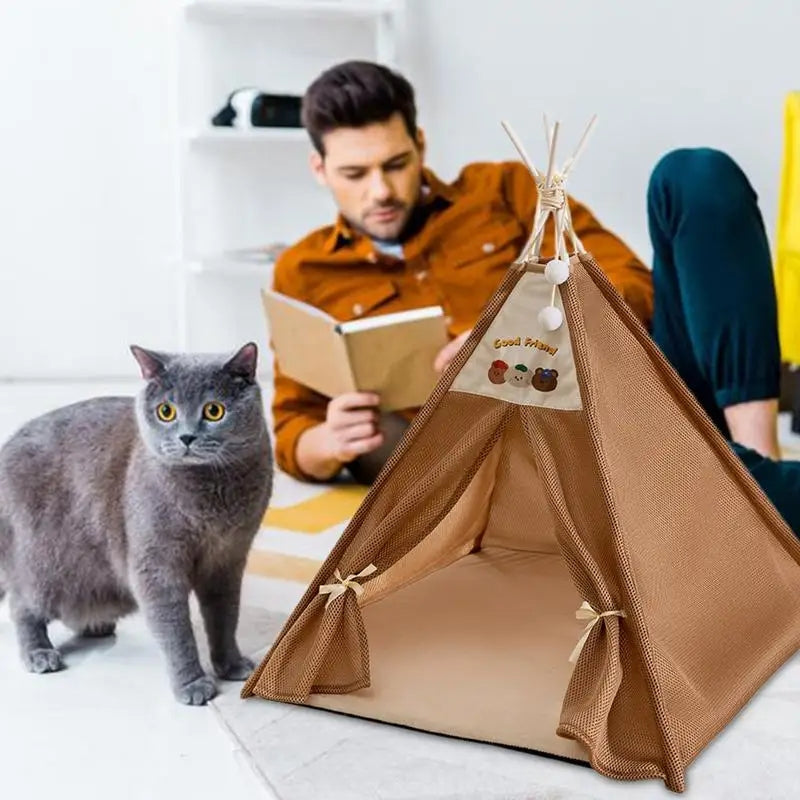 Cat Sleep Tent – Comfortable Portable Pet Sleeping Tent with Mesh Enclosure