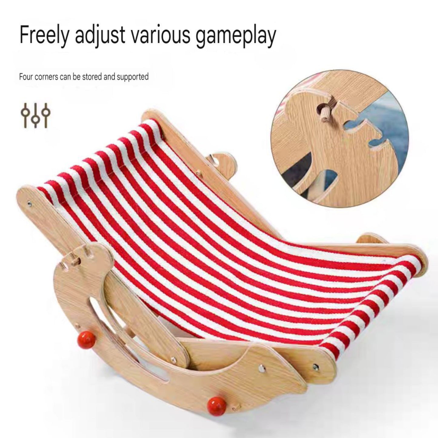 Cat Recliner Chair - Solid Wood Adjustable Cat Bed for Feline Relaxation