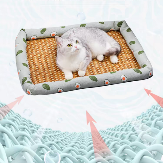Pet Cooling Bed - Breathable Summer Mat With Soft Pillow & Anti Slip Design