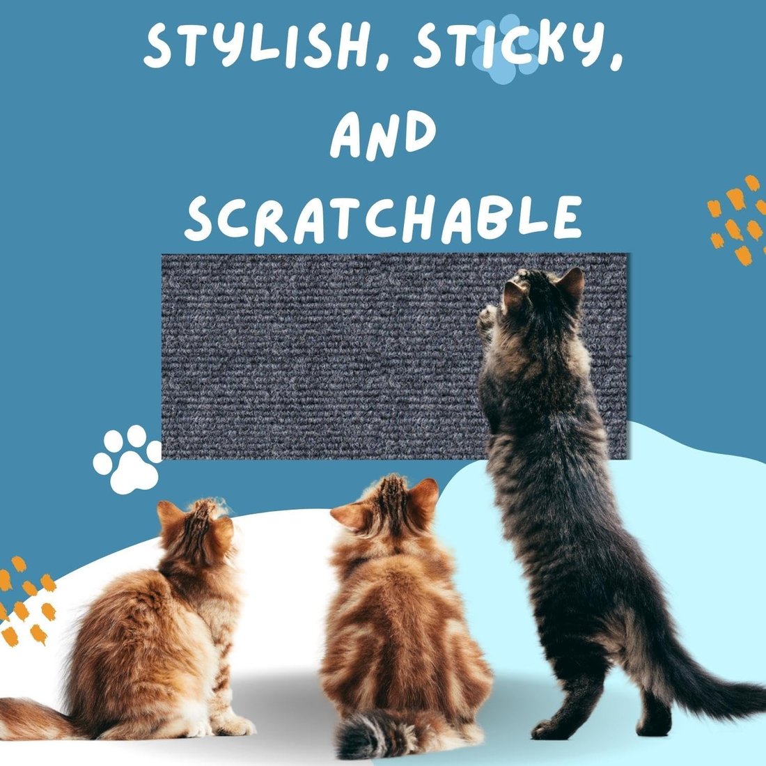 Cat Scratcher Mat - Durable Self Adhesive Cat Pad | Furniture Protection For Cats