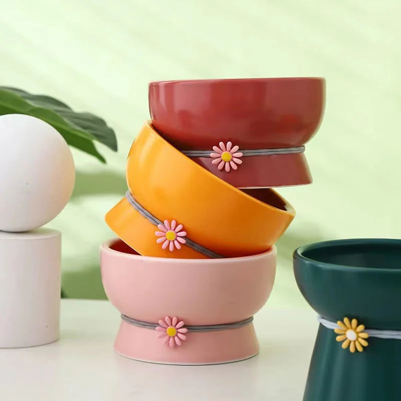 Ceramic Cat Bowl – Non Slip Small Feeding Dish | Durable Scratch Resistant Pet Bowl