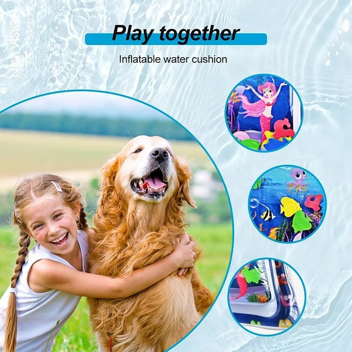 Pet Inflatable Water Mat | Scratch Resistant Cooling Pad & Interactive Toy