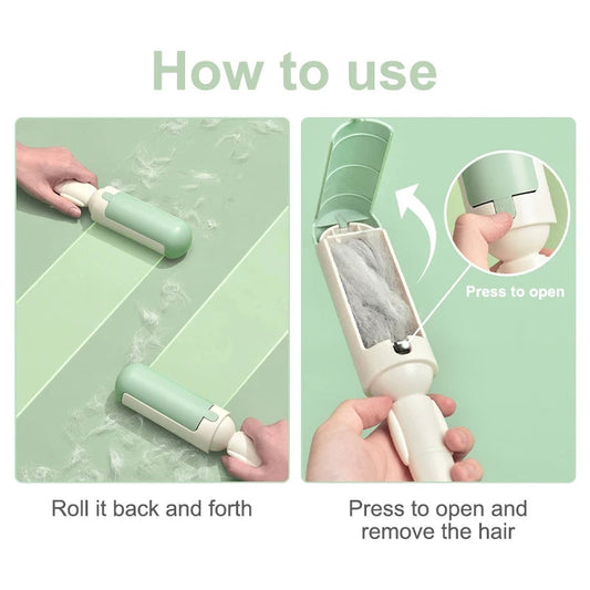 Pet Hair Remover - Reusable Adhesive Hair Removal Brush for Dogs & Cats