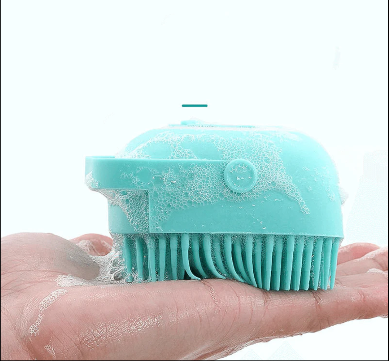 Pet Bath Brush - Silicone Grooming Brush with Soft Bristles & Non-Slip Handle