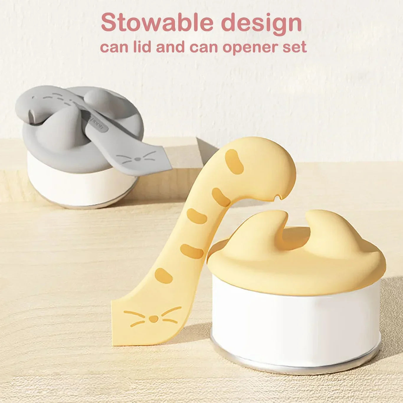 Pet Food Can Opener - Easy Open Can Lid & Wet Food Feeding Spoon for Cats