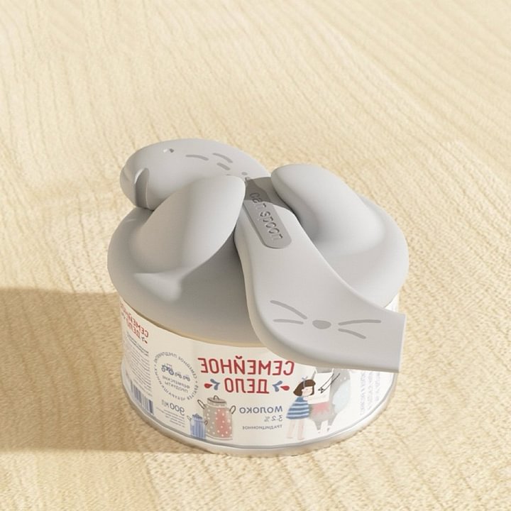 Pet Food Can Opener - Easy Open Can Lid & Wet Food Feeding Spoon for Cats