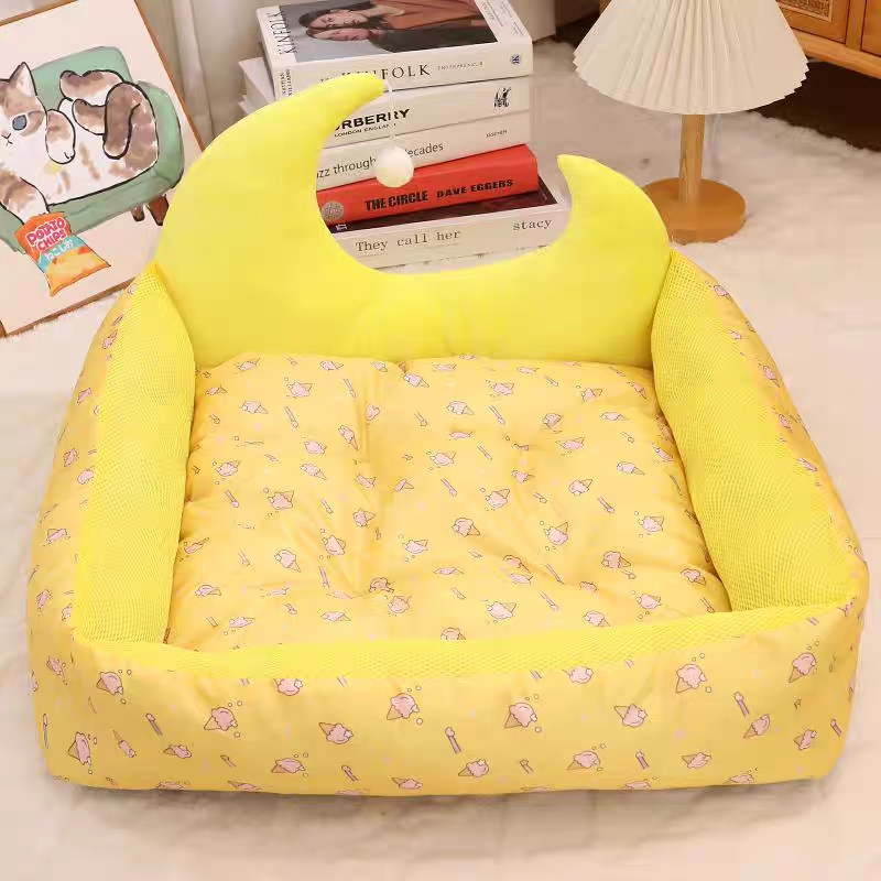 Cool Waterproof Pet Bed - Durable Oxford Cloth Cooling Cat Mattress With Toy Ball