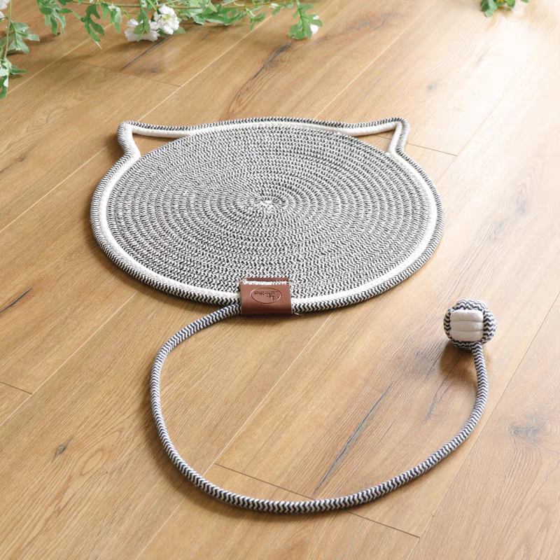 Cat Scratching Mat With Ball Toy – Durable Natural Sisal Pet Scratcher Pad