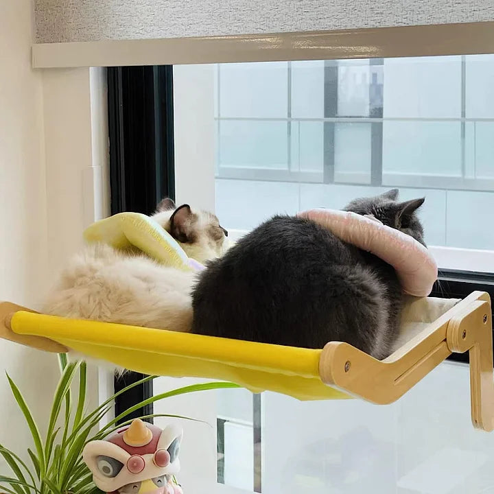 Cat Window Perch - Cozy Side Bed Shelf for Indoor Cats | Easy Install Cat Resting Spot