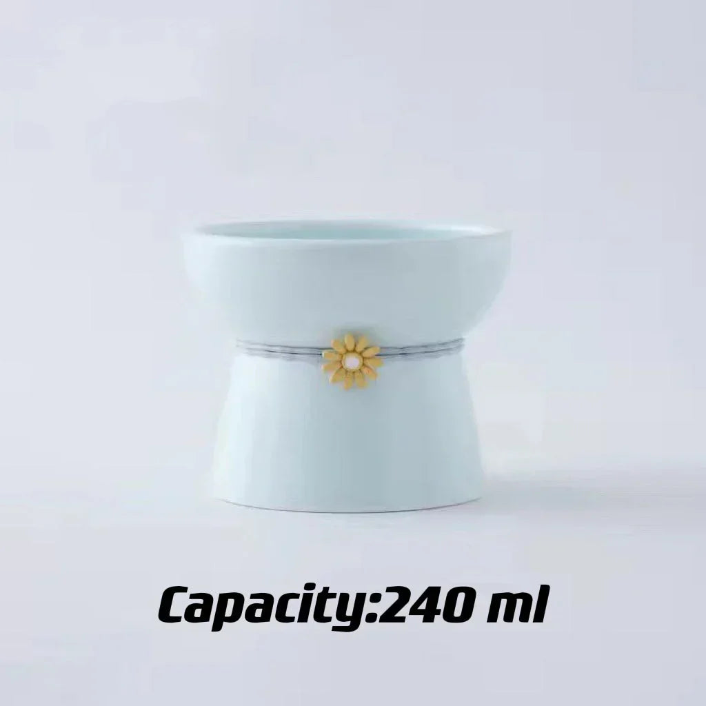 Ceramic Cat Bowl – Non Slip Small Feeding Dish | Durable Scratch Resistant Pet Bowl