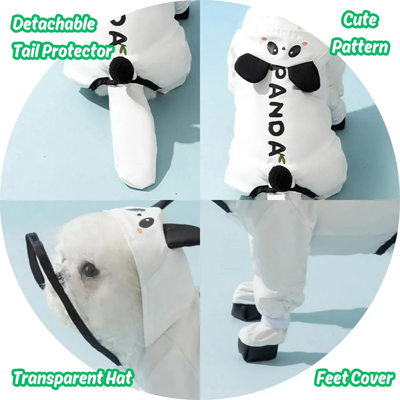 Small Dog Raincoat - Waterproof Full Coverage Rain Gear with Rain Shoes