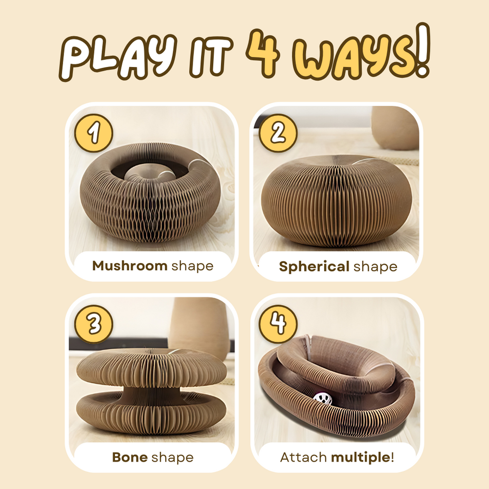 Cat Scratching Board - Durable Corrugated Cat Scratcher Pad With Catnip Toy