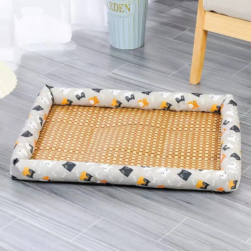 Pet Cooling Bed - Breathable Summer Mat With Soft Pillow & Anti Slip Design