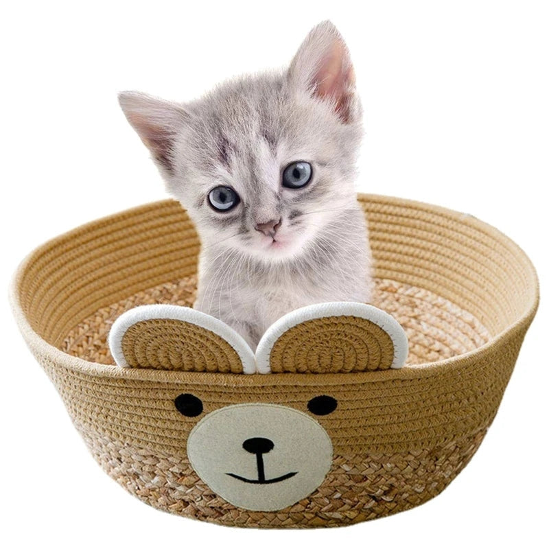 Cat Cooling Nest – Woven Basket Bed With Natural Airflow For Summer Comfort
