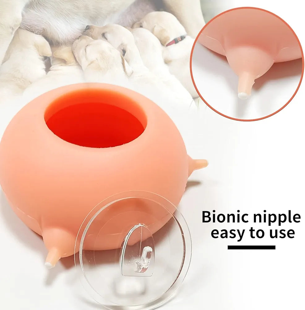 Puppy Silicone Feeder - 3 Pack Pet Feeding Bottle Kit with Safe Silicone Nipples