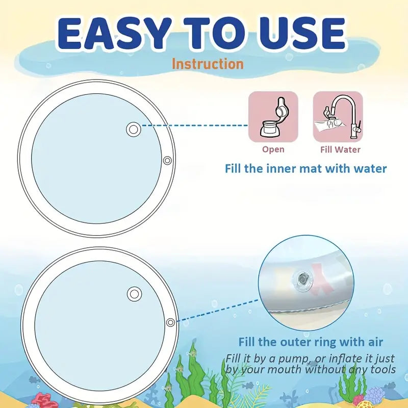 Pet Inflatable Water Mat | Scratch Resistant Cooling Pad & Interactive Toy