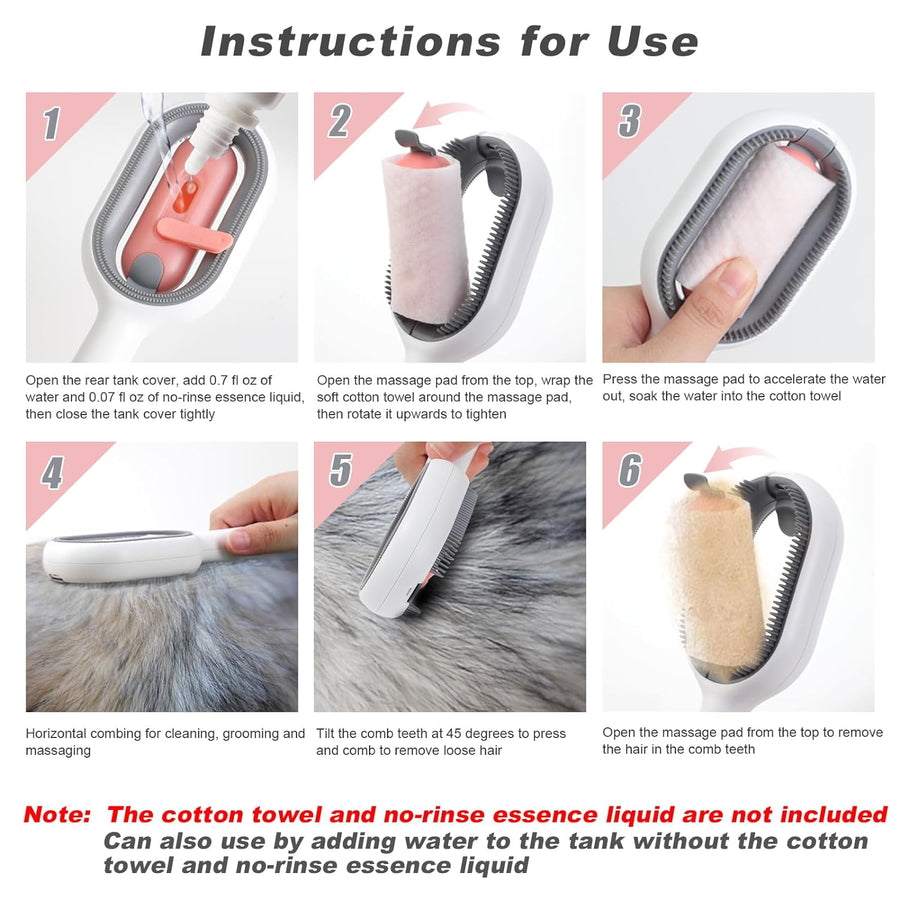 2 in 1 Cleaning Brush - Dual Sided Pet Grooming Brush for Cat Hair Removal
