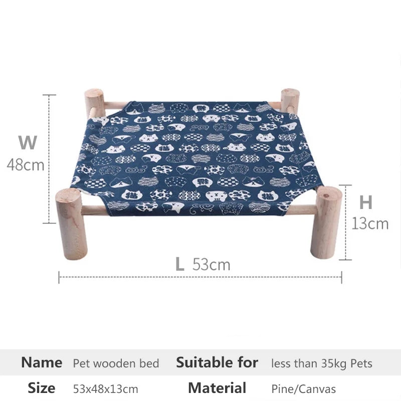 Wooden Cat Bed - Portable Cat Camp Bed | Eco Friendly Summer Pet Furniture
