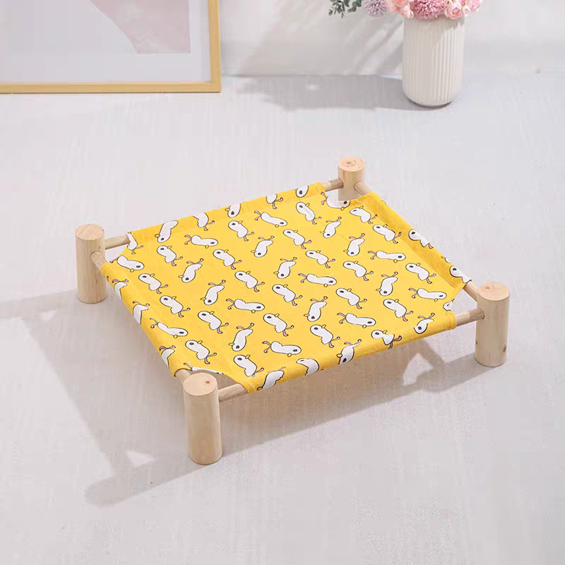 Wooden Dog Bed | Portable Dog Cot Raised Outdoor Camp Bed for Summer Comfort