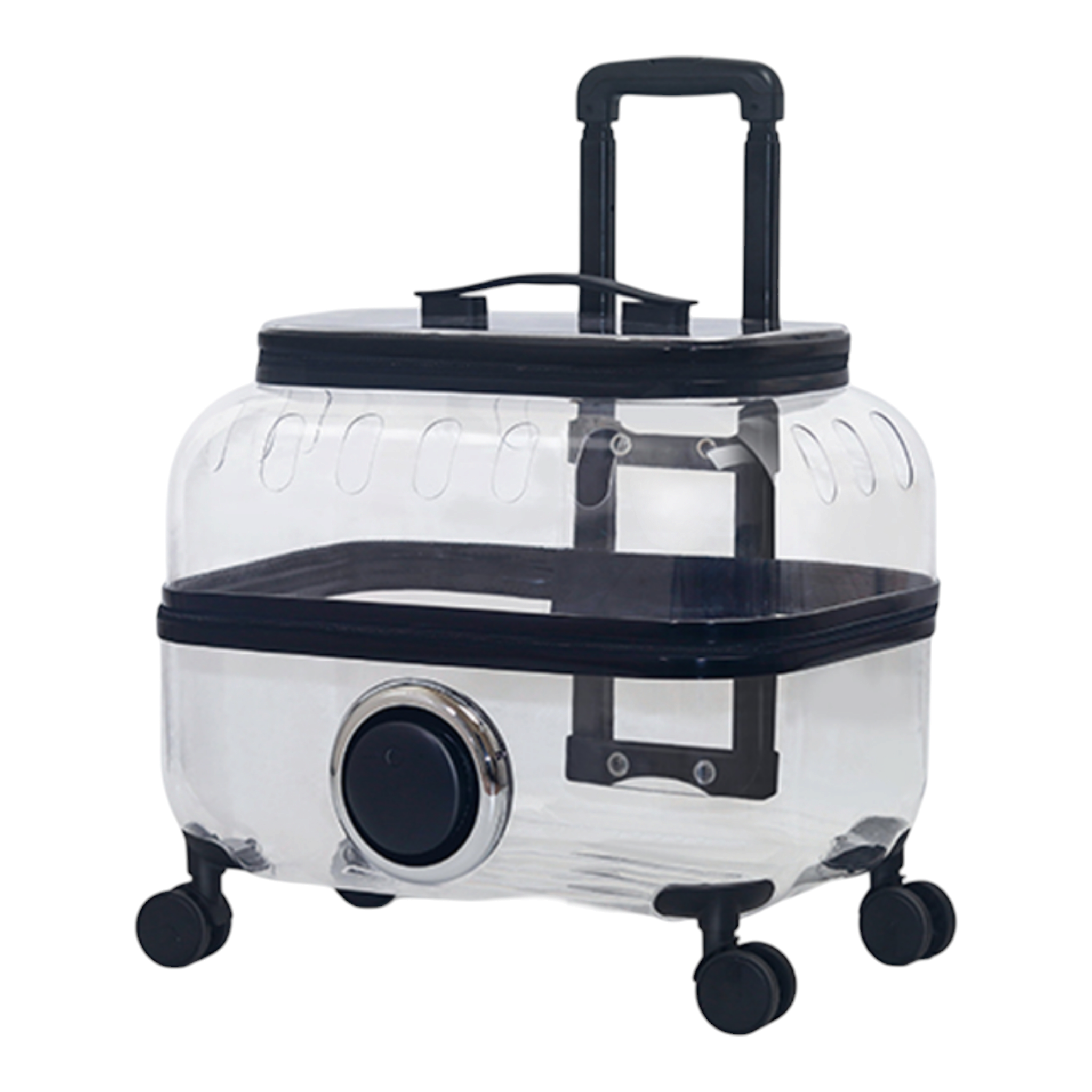 rn-image_picker_lib_temp_3896cbc2-7ff0-48c1-93d1-71e39b9a9071.png Pet Travel Trolley - Transparent Cat Suitcase With Large Capacity & Wheels - Image 1