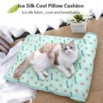 Ice Silk Cooling Mat – Breathable Pet Cushion with Soft Pillow for Dogs & Cats