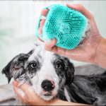 Pet Bath Brush - Silicone Grooming Brush with Soft Bristles & Non-Slip Handle