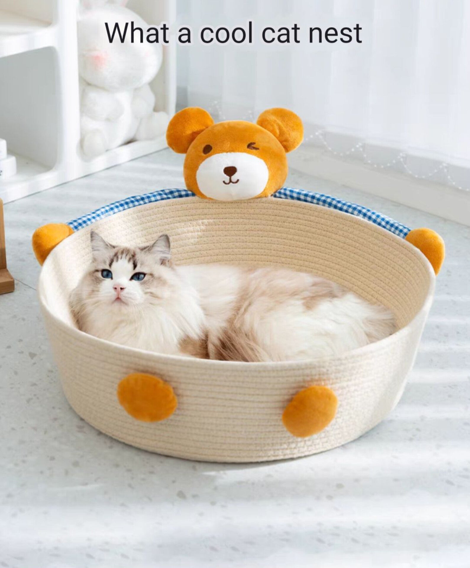rn-image_picker_lib_temp_7223e27e-3e78-4603-baf3-9d8ddc1af8a0.jpg Cat Nest - All Season Cat Bed | Soft, Cozy Pet Comfort Bed for Indoor Cats - Image 1