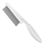 Pet Flea Comb – Stainless Steel Dematting Pet Tool With Ergonomic Rubber Handle