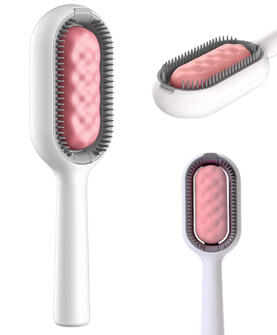 rn-image_picker_lib_temp_c2de3250-5422-4d4c-93c0-4b6b36effac5.jpg 2 in 1 Cleaning Brush - Dual Sided Pet Grooming Brush for Cat Hair Removal - Image 1