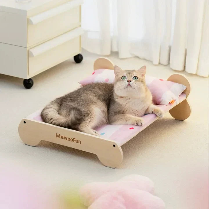 rn-image_picker_lib_temp_d6b1880f-1a9b-4b2a-91b9-b691df21e1b9.jpg Luxury Wooden Cat Bed – Durable Elevated Pet Bed With Washable Cover - Image 1